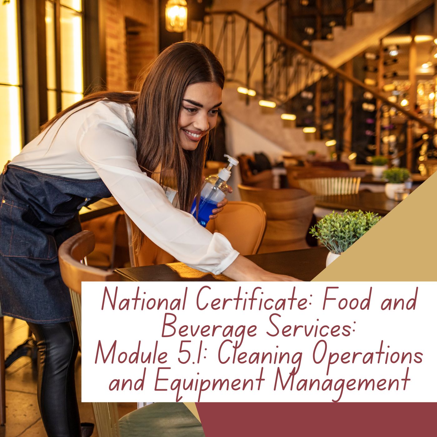 National Certificate: Food and Beverage Services: Module 5.1: Cleaning Operations and Equipment Management