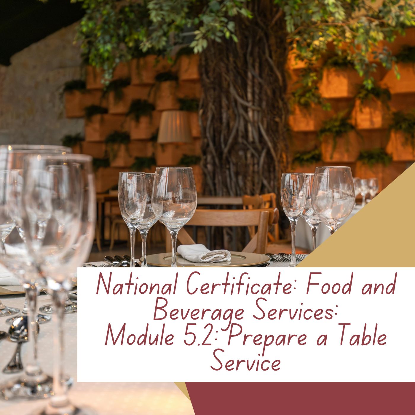 National Certificate: Food and Beverage Services: Module 5.1: Prepare a Table Service